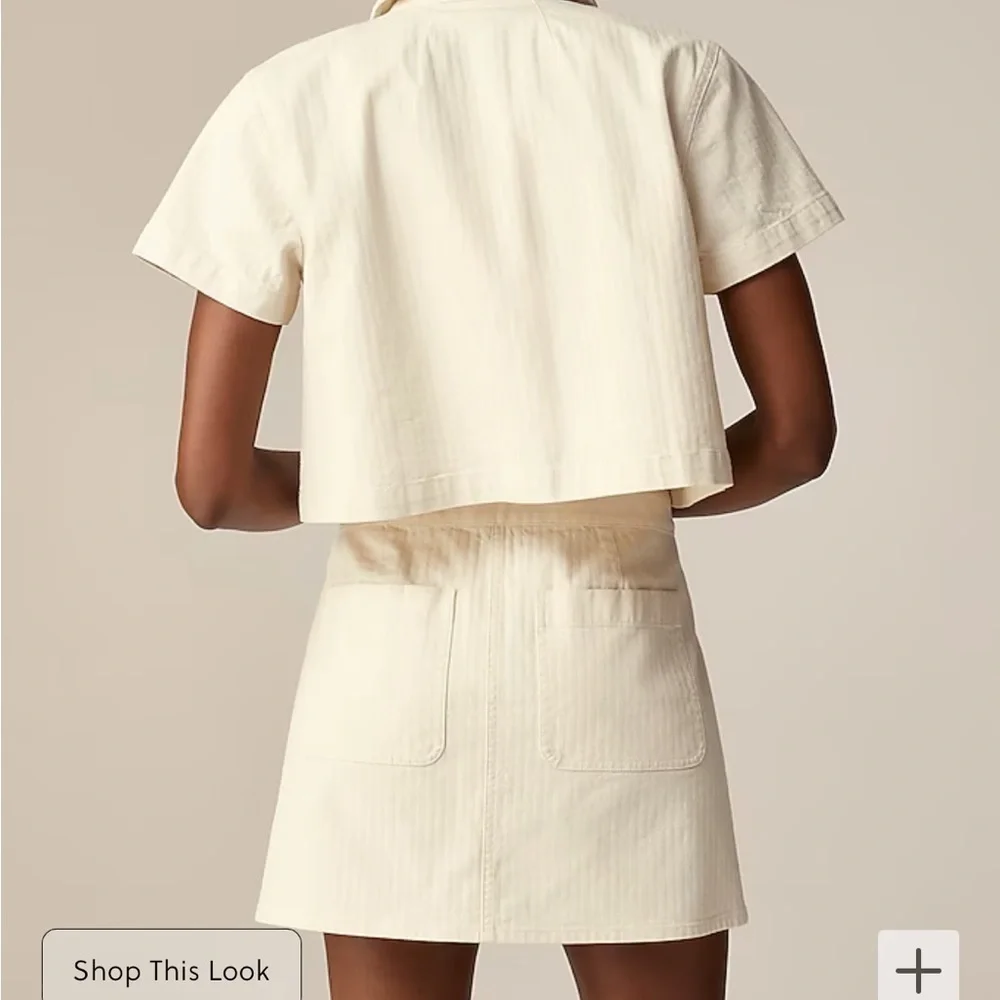 J crew Textured denim mini skirt in ecru